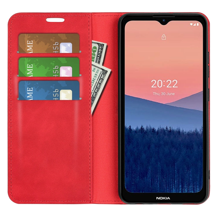 For Nokia C21 Retro-skin Magnetic Suction Leather Phone Case