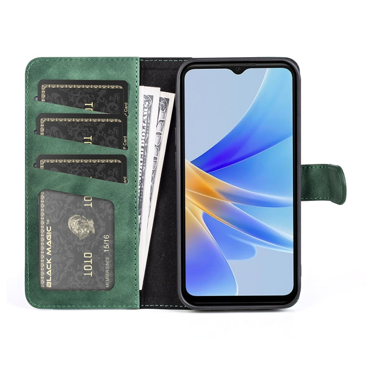 For OPPO A17 Stitching Horizontal Flip Leather Phone Case