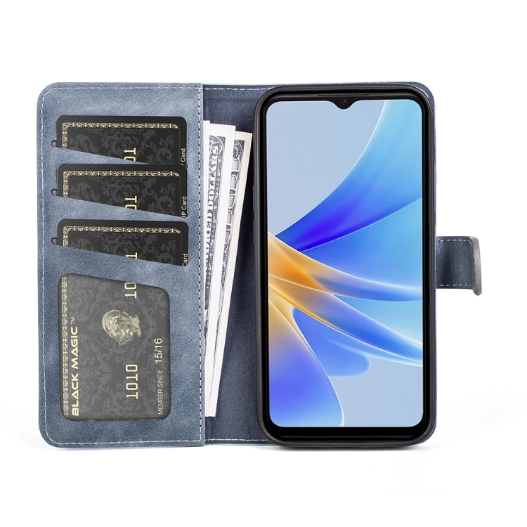 For OPPO A17 Stitching Horizontal Flip Leather Phone Case