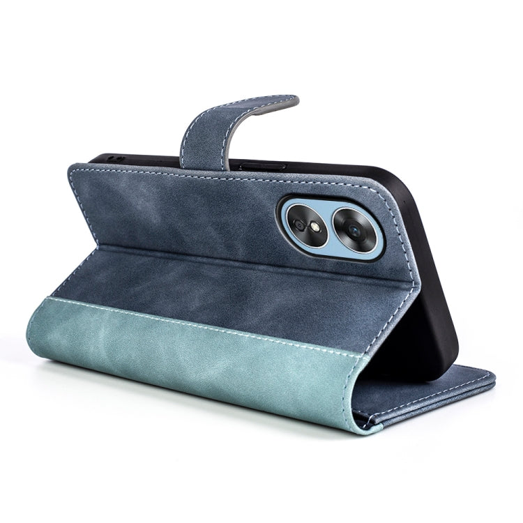 For OPPO A17 Stitching Horizontal Flip Leather Phone Case