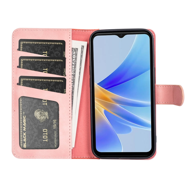 For OPPO A17 Stitching Horizontal Flip Leather Phone Case
