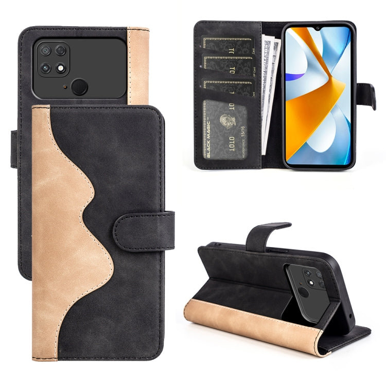 For Xiaomi Poco C40 Stitching Horizontal Flip Leather Phone Case