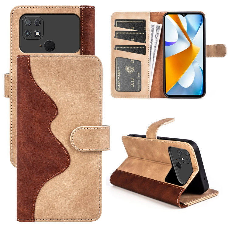 For Xiaomi Poco C40 Stitching Horizontal Flip Leather Phone Case