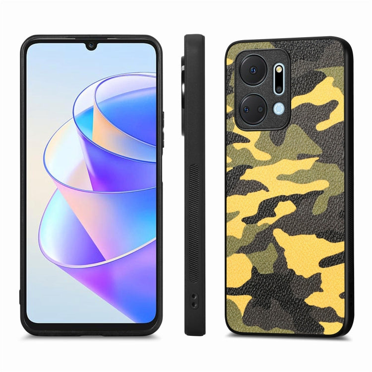 For Honor X7A Camouflage Leather Back Cover Phone Case