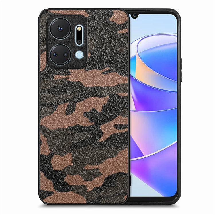 For Honor X7A Camouflage Leather Back Cover Phone Case
