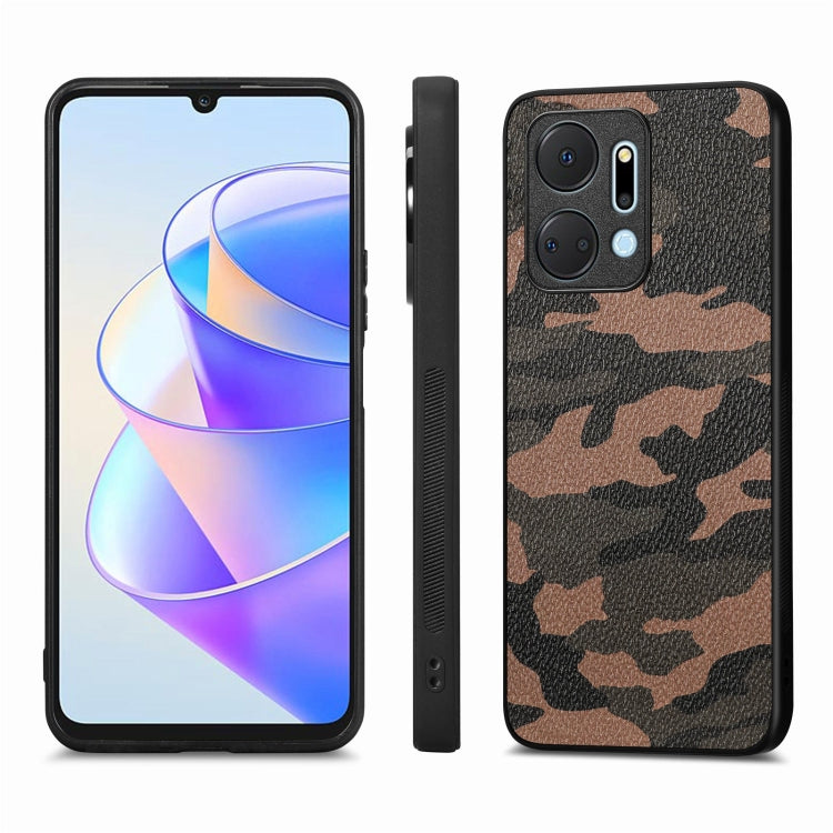 For Honor X7A Camouflage Leather Back Cover Phone Case