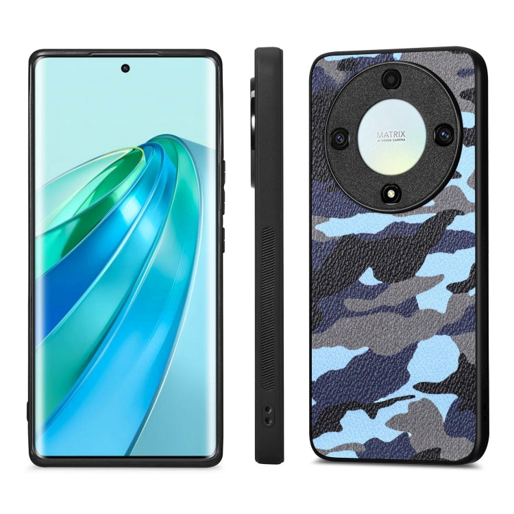 For Honor X9A Camouflage Leather Back Cover Phone Case