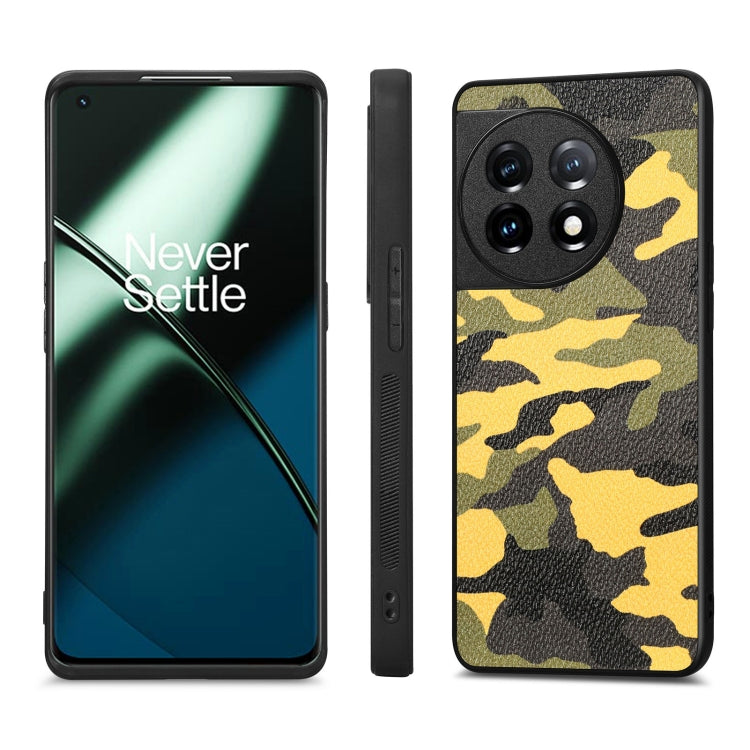 For OnePlus 11 Camouflage Leather Back Cover Phone Case