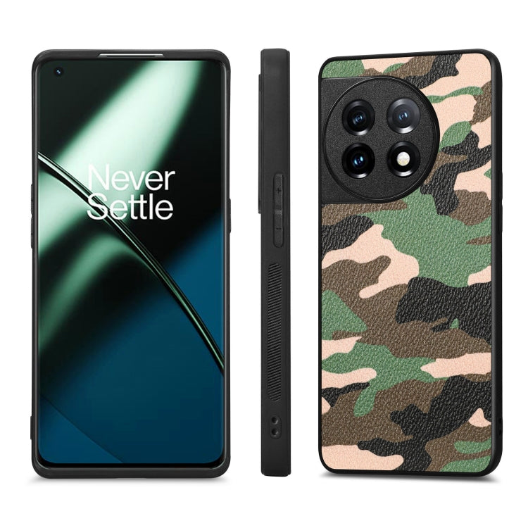 For OnePlus 11 Camouflage Leather Back Cover Phone Case