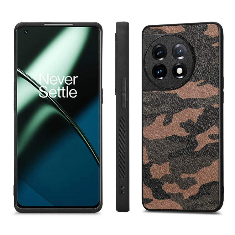 For OnePlus 11 Camouflage Leather Back Cover Phone Case