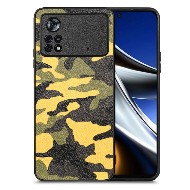 For Xiaomi Poco X4 Pro 5G Camouflage Leather Back Cover Phone Case