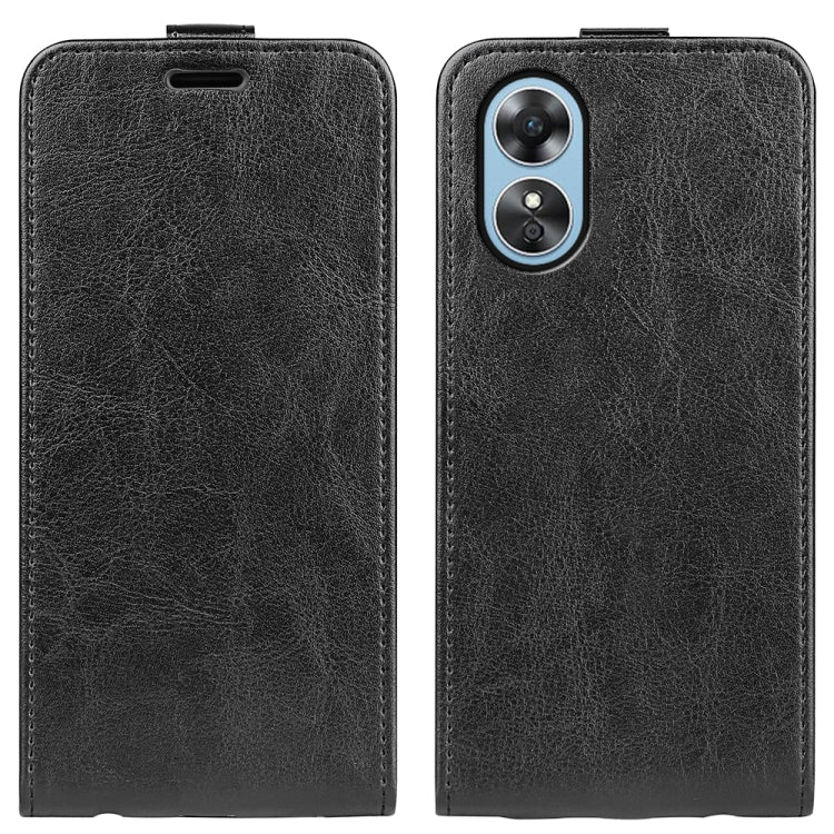 For OPPO A17 R64 Texture Vertical Flip Leather Phone Case