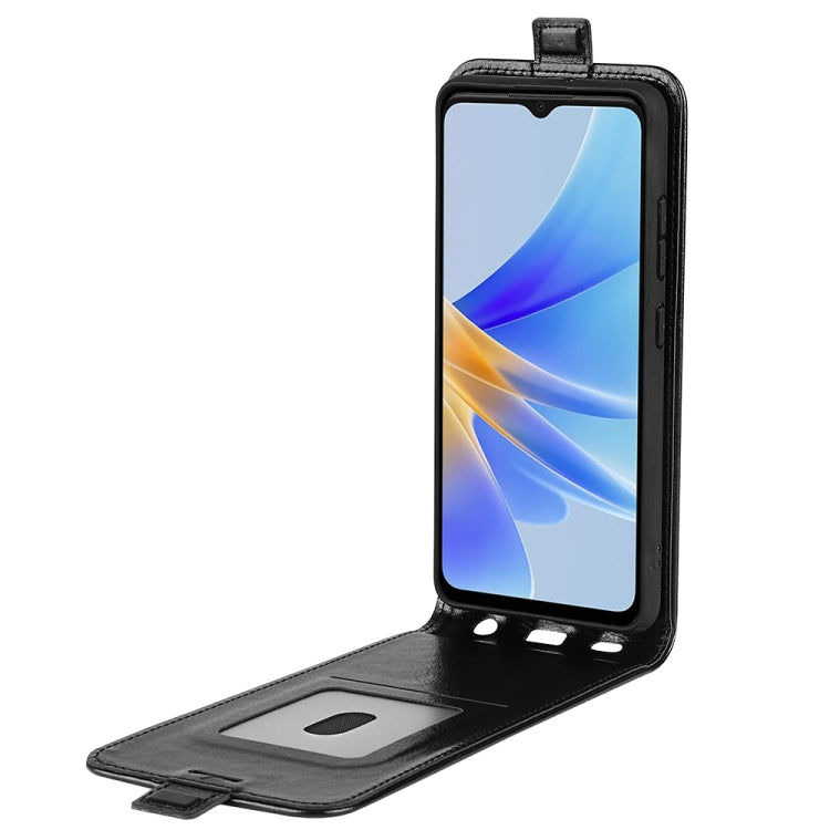 For OPPO A17 R64 Texture Vertical Flip Leather Phone Case