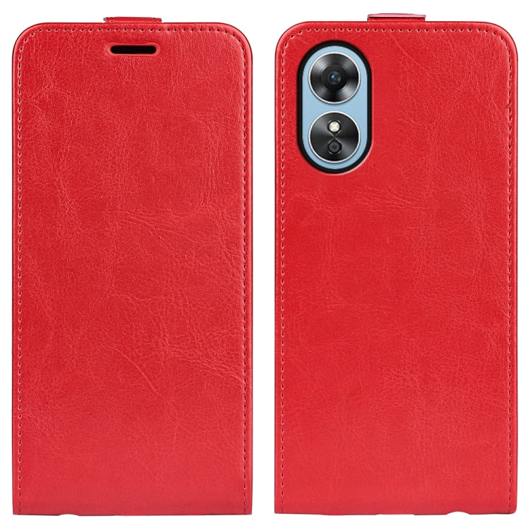 For OPPO A17 R64 Texture Vertical Flip Leather Phone Case