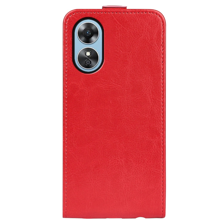 For OPPO A17 R64 Texture Vertical Flip Leather Phone Case