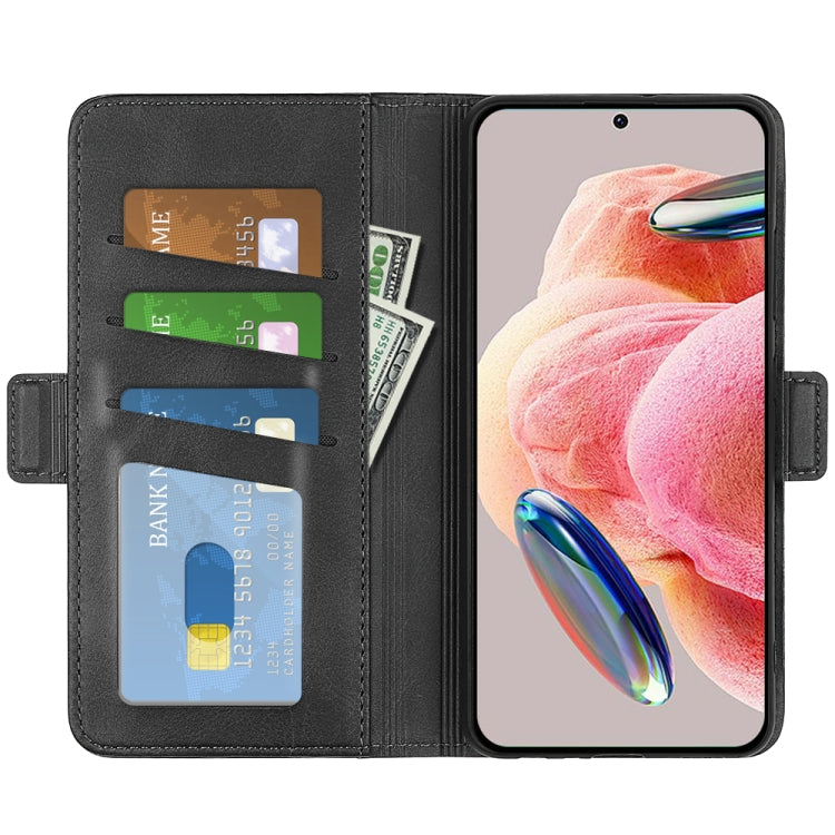 For Xiaomi Redmi Note 12 4G Global Dual-side Magnetic Buckle Horizontal Flip Leather Phone Case