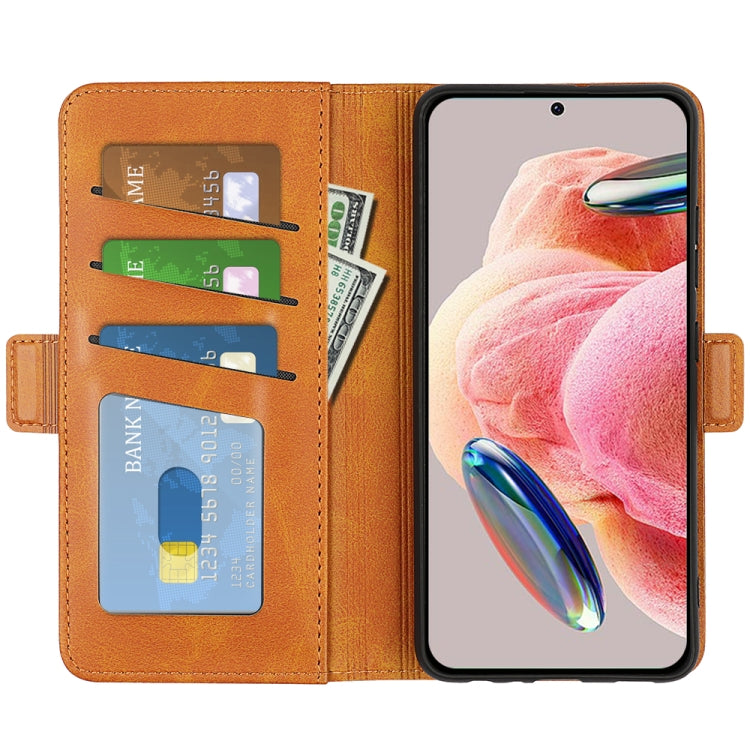 For Xiaomi Redmi Note 12 4G Global Dual-side Magnetic Buckle Horizontal Flip Leather Phone Case