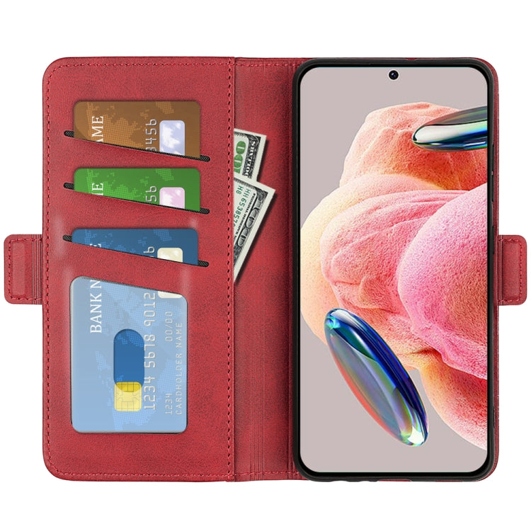 For Xiaomi Redmi Note 12 4G Global Dual-side Magnetic Buckle Horizontal Flip Leather Phone Case