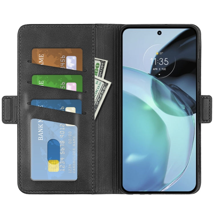 For Motorola Moto G72 Dual-side Magnetic Buckle Horizontal Flip Leather Phone Case