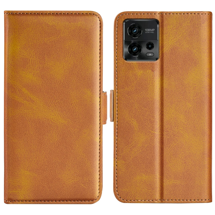 For Motorola Moto G72 Dual-side Magnetic Buckle Horizontal Flip Leather Phone Case
