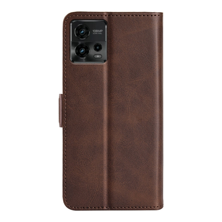 For Motorola Moto G72 Dual-side Magnetic Buckle Horizontal Flip Leather Phone Case