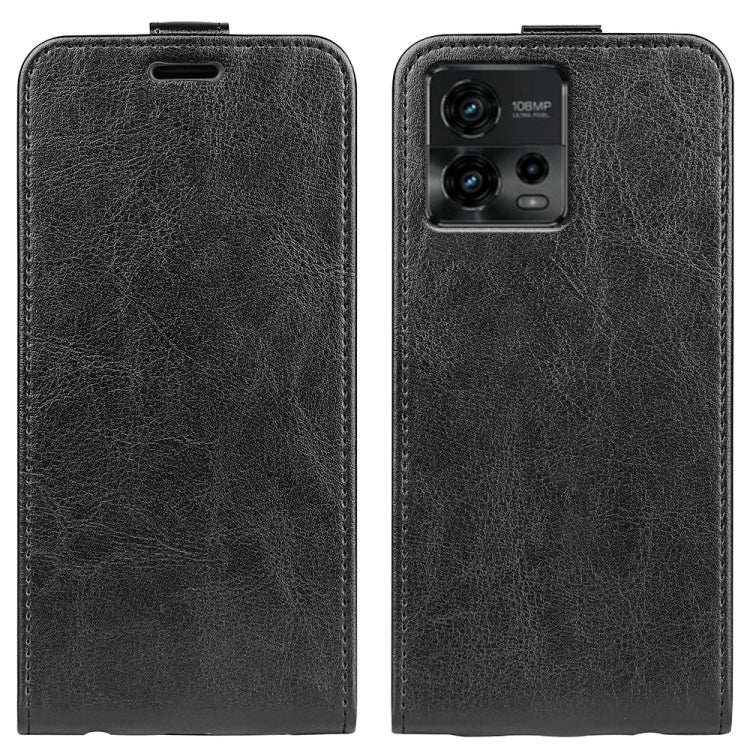 For Motorola Moto G72 R64 Texture Single Vertical Flip Leather Phone Case