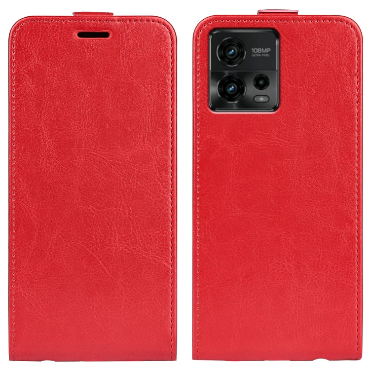 For Motorola Moto G72 R64 Texture Single Vertical Flip Leather Phone Case