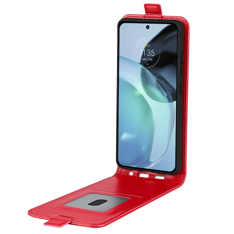 For Motorola Moto G72 R64 Texture Single Vertical Flip Leather Phone Case