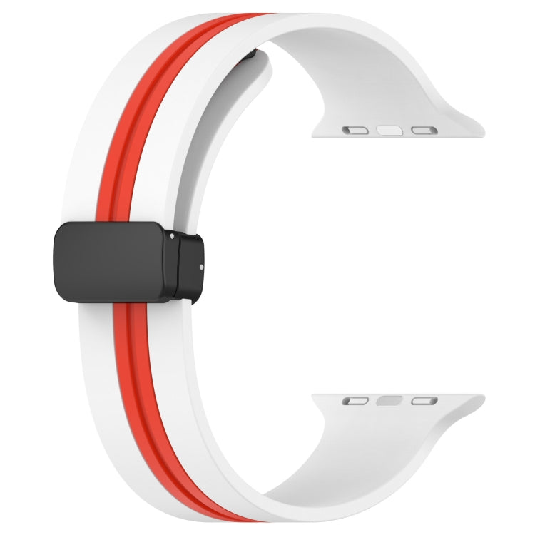 Magnetic Clasp Two-Color Silicone Watch Band For Apple Watch Ultra 49mm