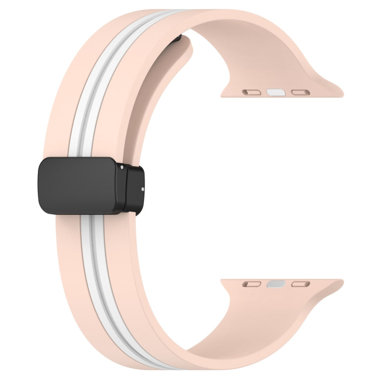 Magnetic Clasp Two-Color Silicone Watch Band For Apple Watch Ultra 49mm