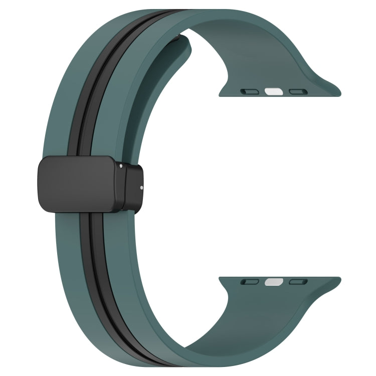Magnetic Clasp Two-Color Silicone Watch Band For Apple Watch Ultra 49mm