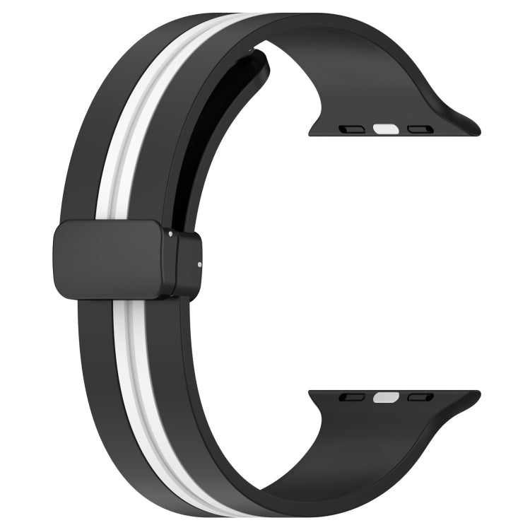 Magnetic Clasp Two-Color Silicone Watch Band For Apple Watch Ultra 49mm
