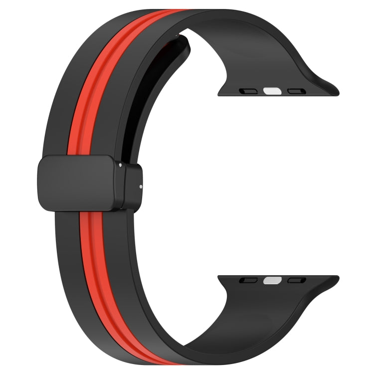 Magnetic Clasp Two-Color Silicone Watch Band For Apple Watch Ultra 49mm