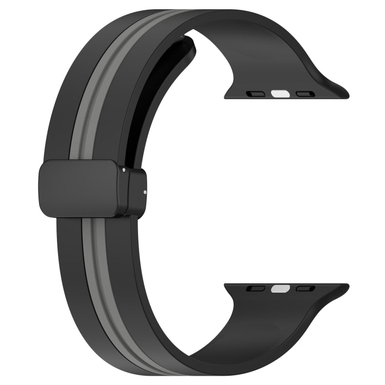 Magnetic Clasp Two-Color Silicone Watch Band For Apple Watch Ultra 49mm