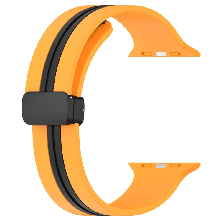 Magnetic Clasp Two-Color Silicone Watch Band For Apple Watch Ultra 49mm