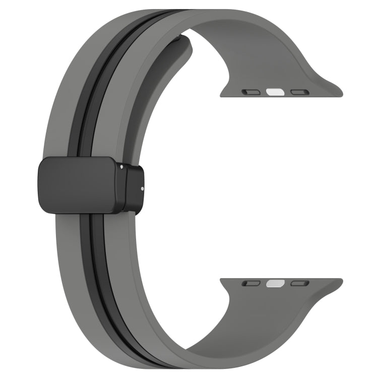 Magnetic Clasp Two-Color Silicone Watch Band For Apple Watch Ultra 49mm