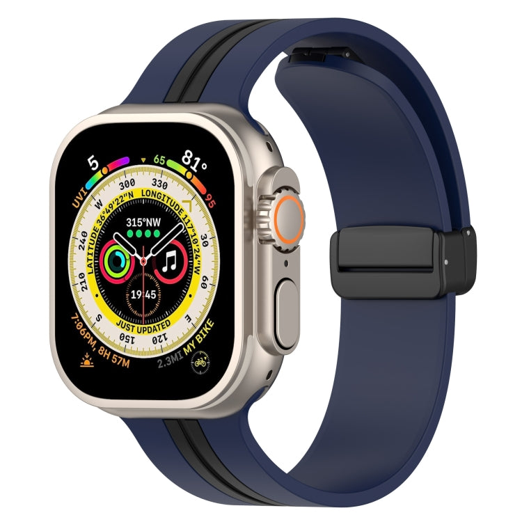 Magnetic Clasp Two-Color Silicone Watch Band For Apple Watch Ultra 49mm