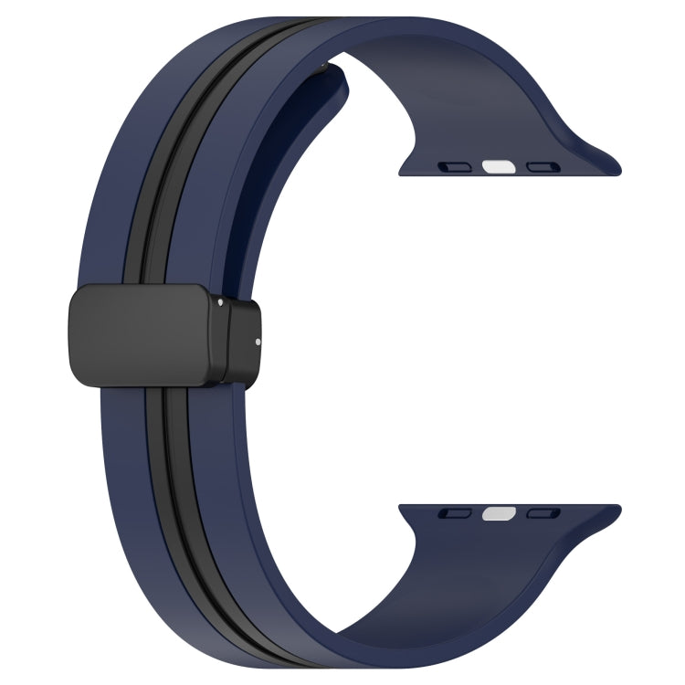 Magnetic Clasp Two-Color Silicone Watch Band For Apple Watch Ultra 49mm