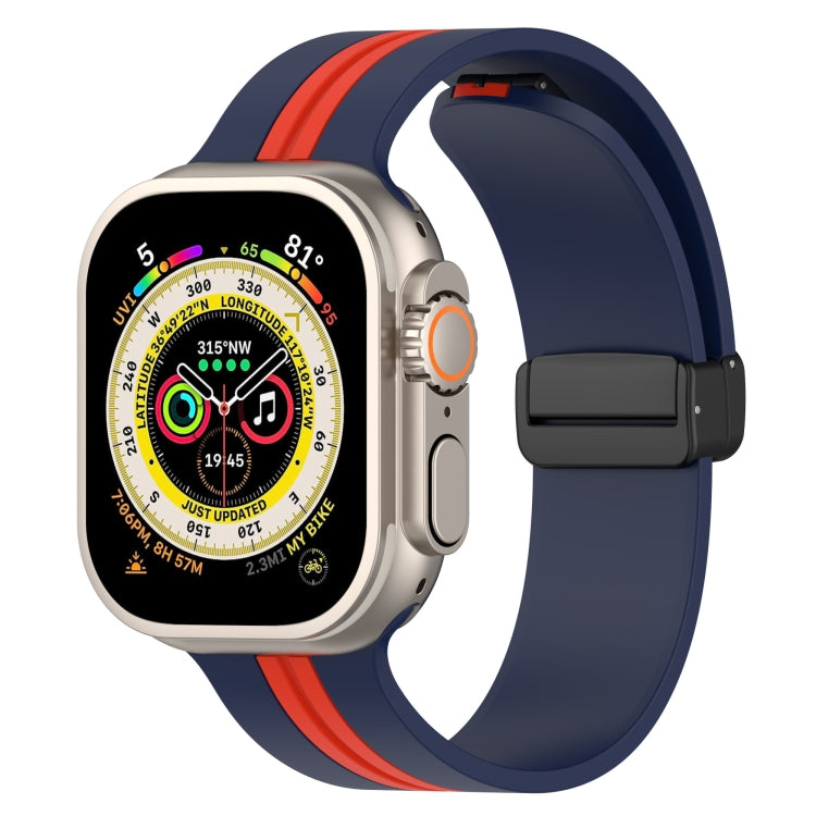 Magnetic Clasp Two-Color Silicone Watch Band For Apple Watch Ultra 49mm