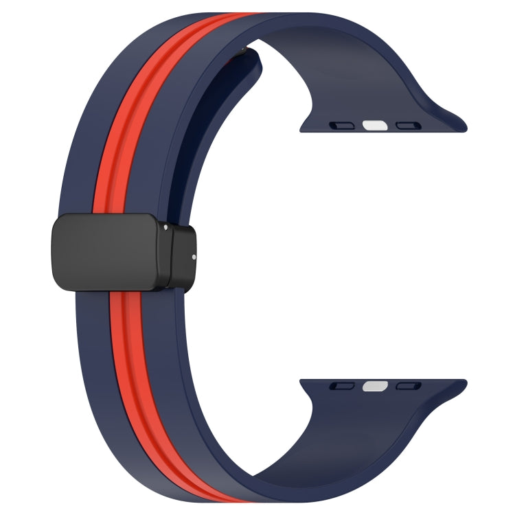 Magnetic Clasp Two-Color Silicone Watch Band For Apple Watch Ultra 49mm