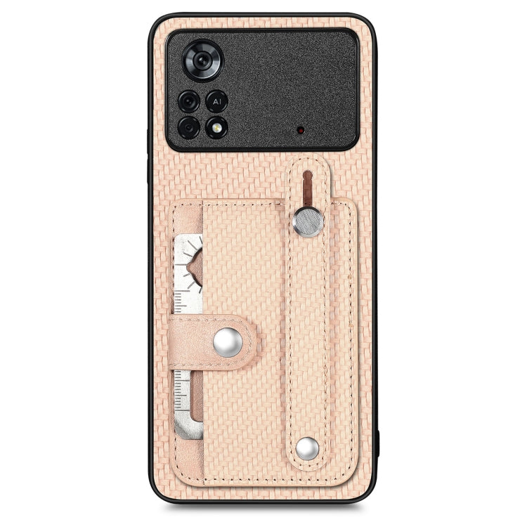 For Xiaomi Poco X4 Pro 5G Wristband Kickstand Card Wallet Back Cover Phone Case with Tool Knife