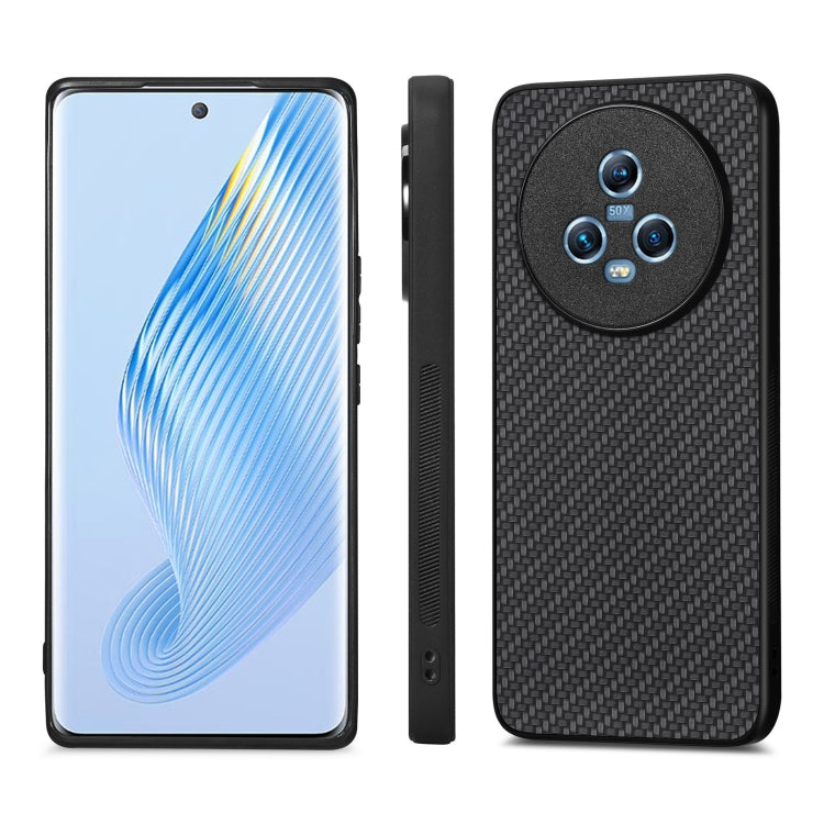 For Honor Magic5 Carbon Fiber Texture Leather Back Cover Phone Case