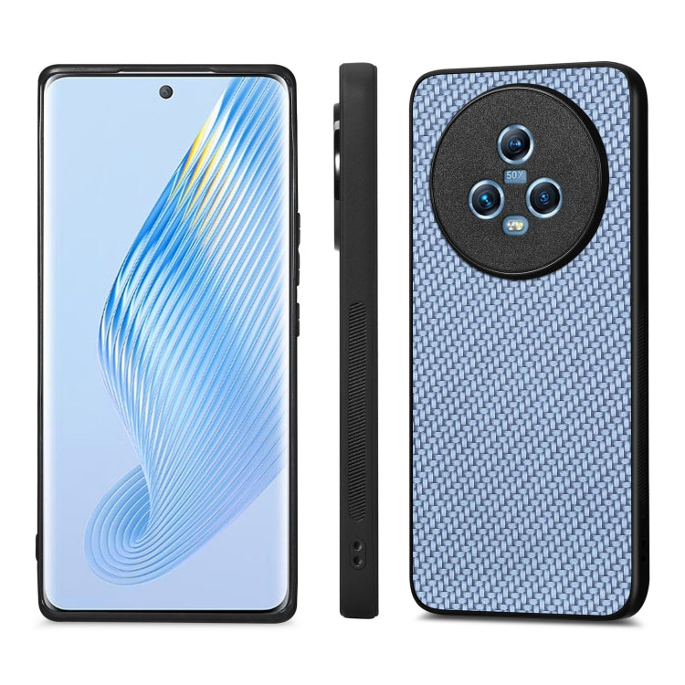 For Honor Magic5 Carbon Fiber Texture Leather Back Cover Phone Case