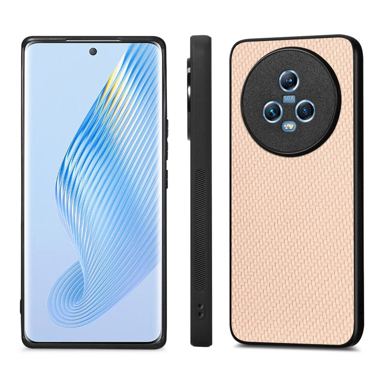 For Honor Magic5 Carbon Fiber Texture Leather Back Cover Phone Case