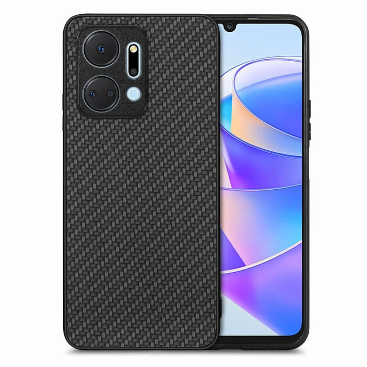 For Honor X7A Carbon Fiber Texture Leather Back Cover Phone Case