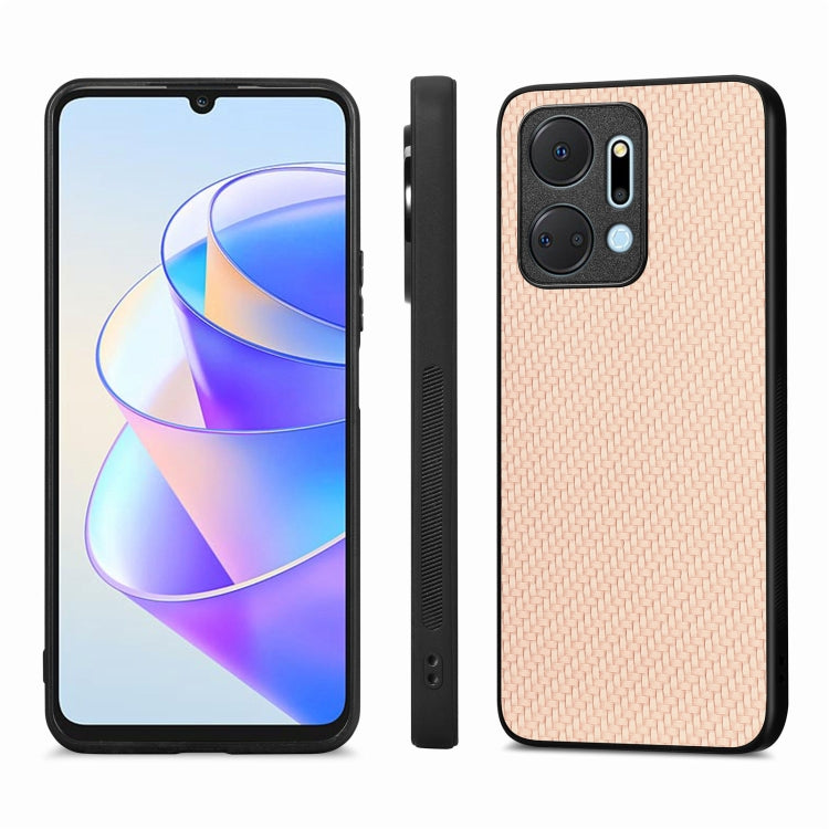 For Honor X7A Carbon Fiber Texture Leather Back Cover Phone Case