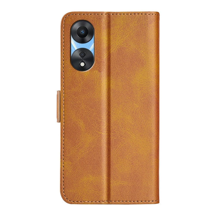 For OPPO A58 Dual-side Magnetic Buckle Horizontal Flip Leather Phone Case