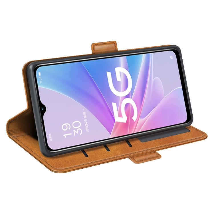 For OPPO A58 Dual-side Magnetic Buckle Horizontal Flip Leather Phone Case