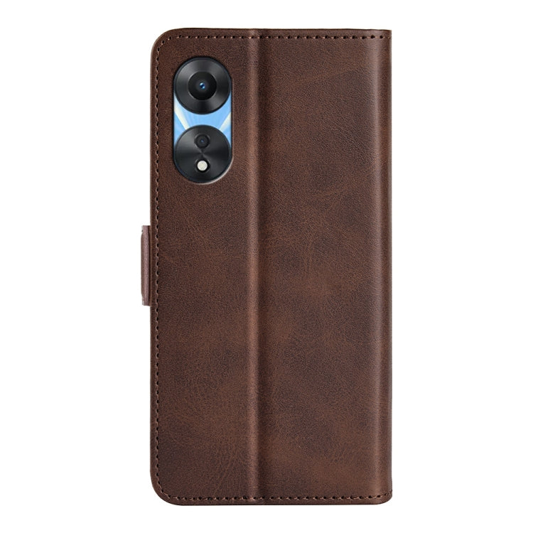 For OPPO A58 Dual-side Magnetic Buckle Horizontal Flip Leather Phone Case