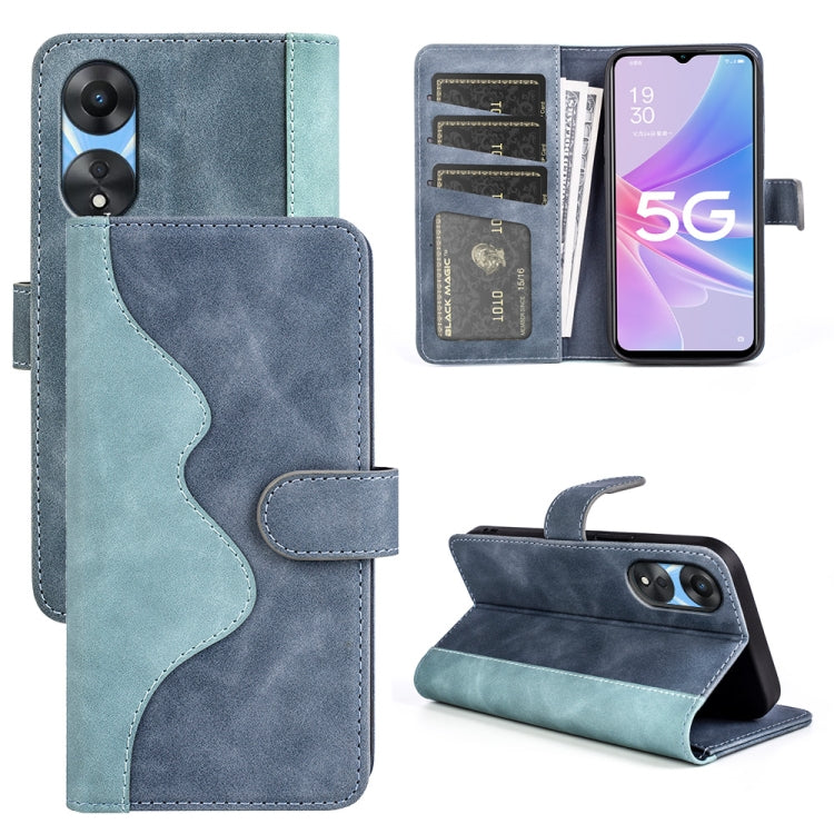 For OPPO A58 Stitching Horizontal Flip Leather Phone Case